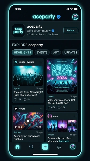 Tampilan kanal resmi aceparty