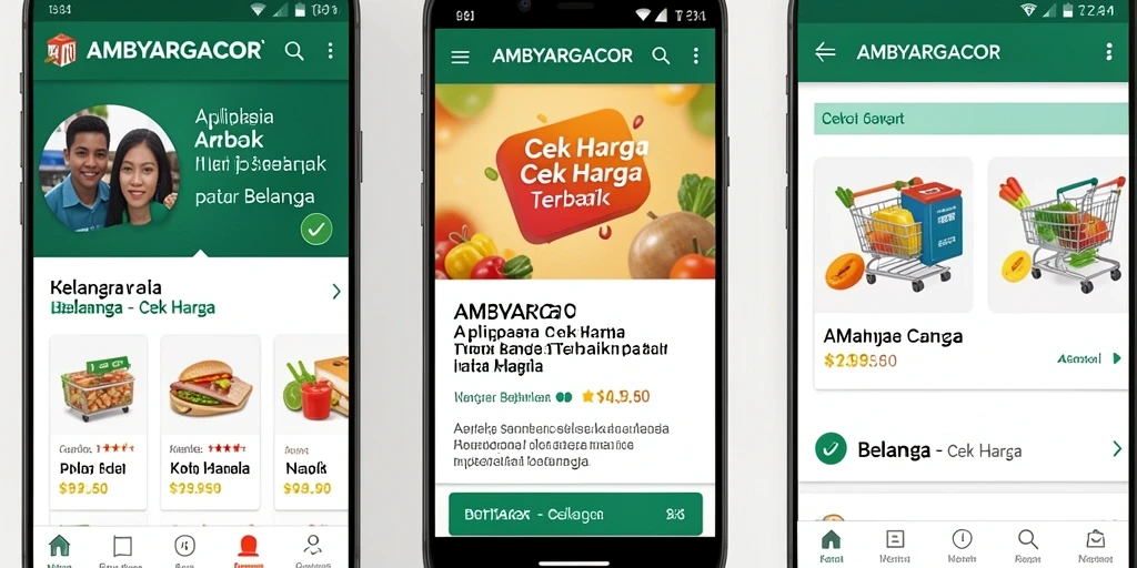 Antarmuka AMBYARGACOR yang memudahkan cek harga produk.