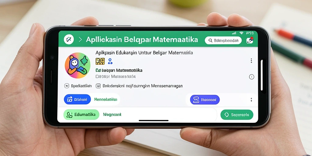 Screenshot utama API33 dengan antarmuka belajar matematika yang interaktif.