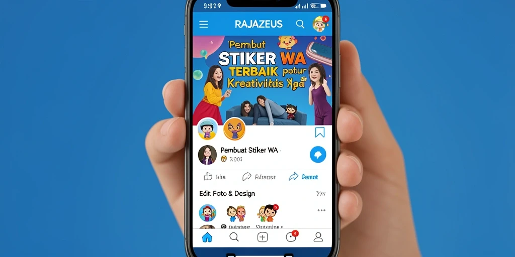 Tampilan antarmuka RAJAZEUS yang menarik untuk Pembuat Stiker WA.